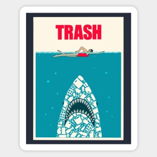 Shark trash ocean Magnet